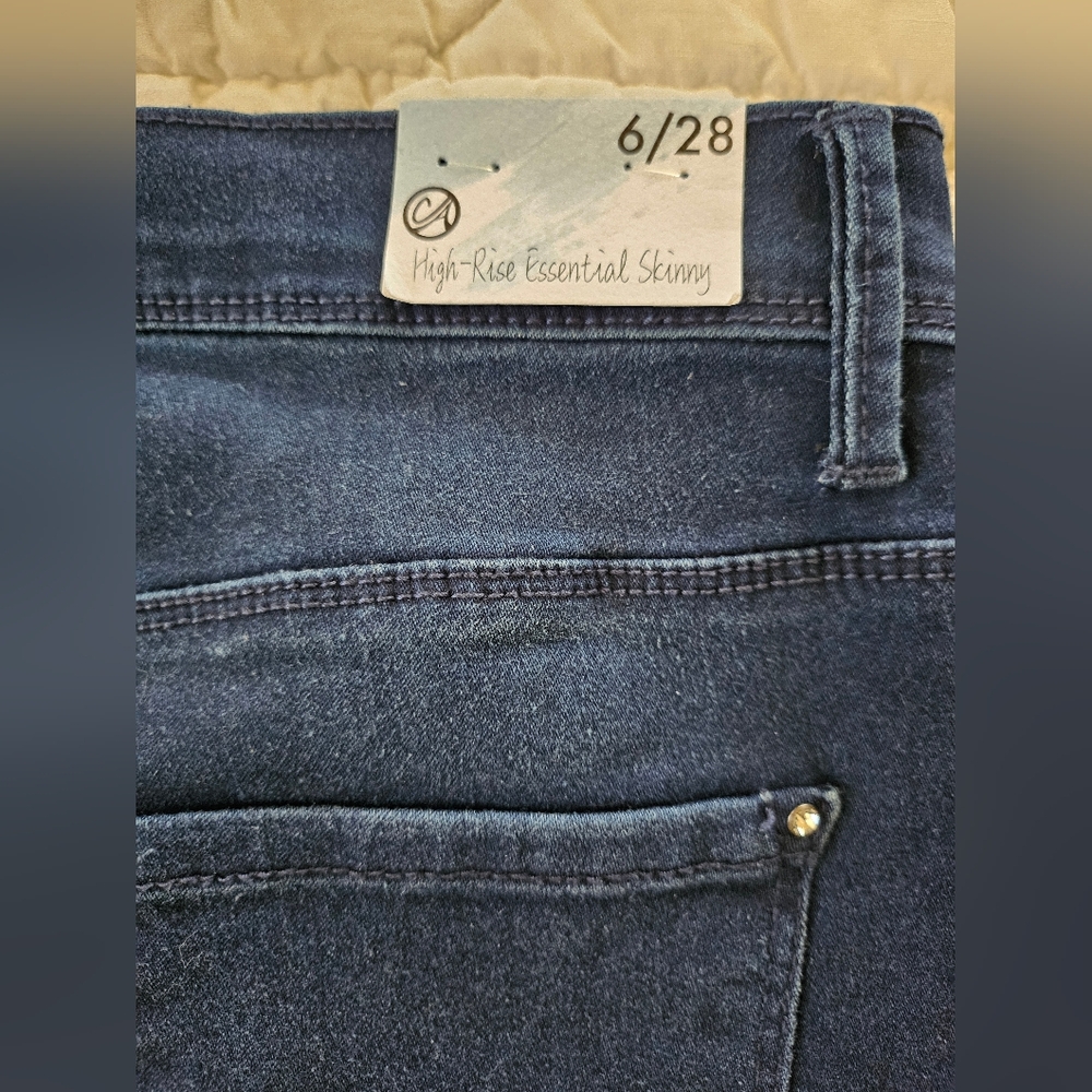 Curve Appeal High Rise Essential Skinny Jeans With Rhinestone Snap Ankles - Picture 7 of 12